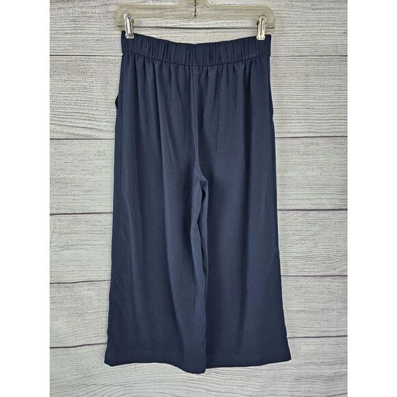 Zara Trafaluc Collection Pull On Tie Front Culottes Pants Blue Size Small - Picture 2 of 3